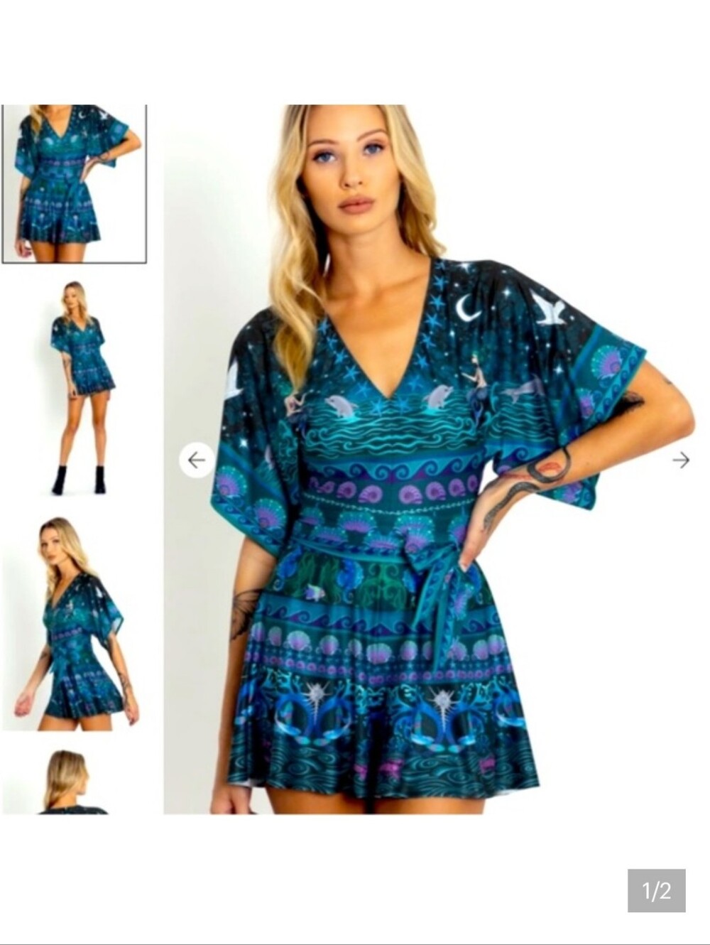 Blackmilk Ocean Magic Slinky Playsuit L